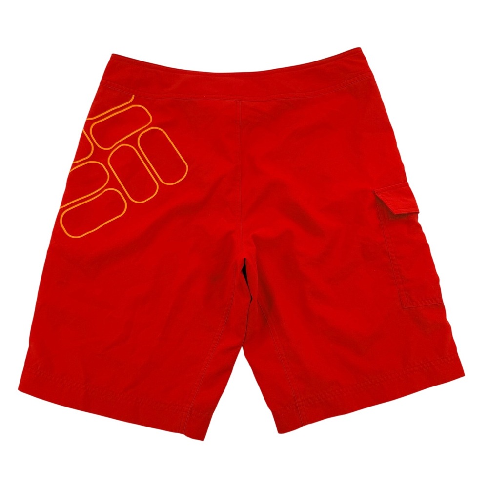 Columbia Omni-Shield Men Size 32 11L Red Board Shorts Swim Trunks Cargo Pocket